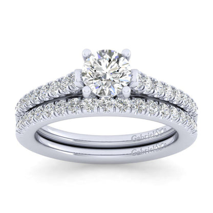 Gabriel & Co. 14k White Gold Contemporary Straight Engagement Ring