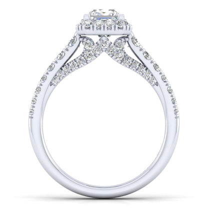 Gabriel & Co. 14k White Gold Entwined Halo Engagement Ring
