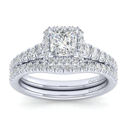 Gabriel & Co. 14k White Gold Entwined Halo Engagement Ring