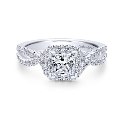 Gabriel & Co. 14k White Gold Entwined Halo Engagement Ring