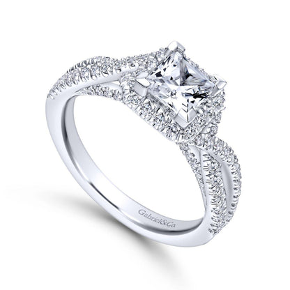 Gabriel & Co. 14k White Gold Entwined Halo Engagement Ring
