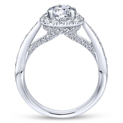Gabriel & Co. 14k White Gold Entwined Halo Engagement Ring