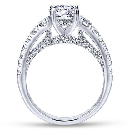 Gabriel & Co. 14k White Gold Entwined Straight Engagement Ring