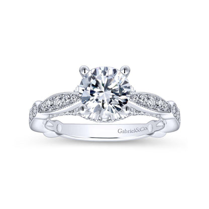 Gabriel & Co. 14k White Gold Entwined Straight Engagement Ring