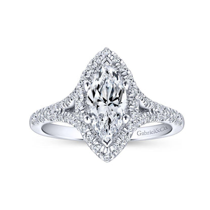 Gabriel & Co. 14k White Gold Entwined Halo Engagement Ring
