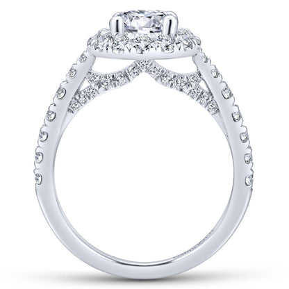 Gabriel & Co. 14k White Gold Entwined Halo Engagement Ring