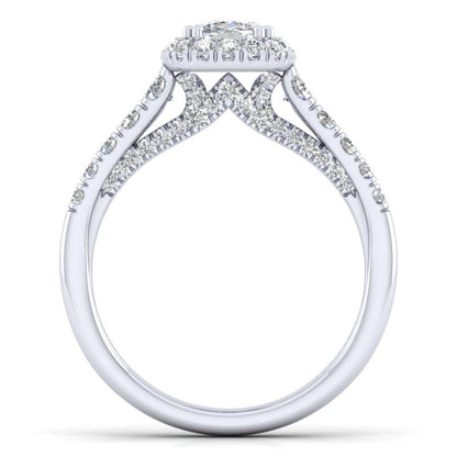 Gabriel & Co. 14k White Gold Entwined Halo Engagement Ring
