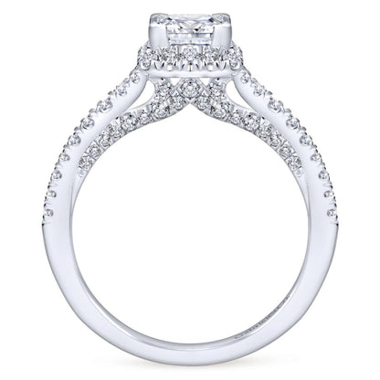Gabriel & Co. 14k White Gold Entwined Halo Engagement Ring