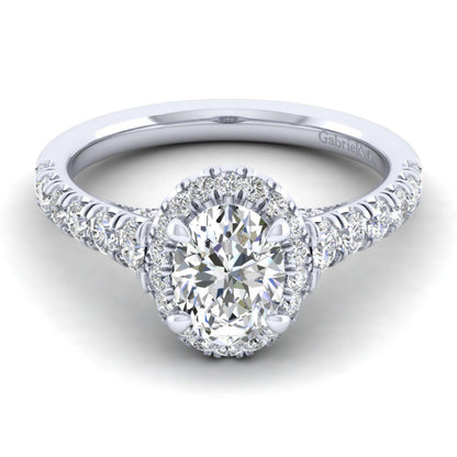Gabriel & Co. 14k White Gold Entwined Halo Engagement Ring