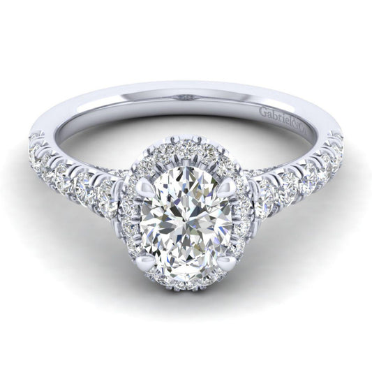 Gabriel & Co. 14k White Gold Entwined Halo Engagement Ring