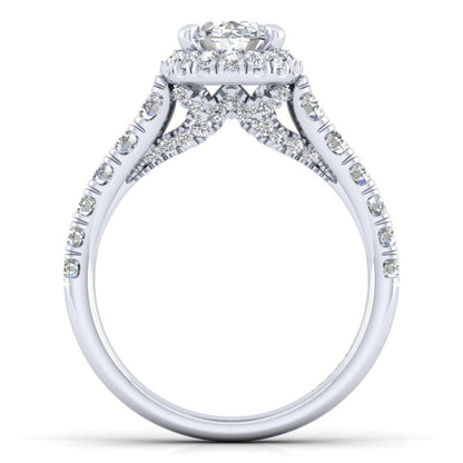 Gabriel & Co. 14k White Gold Entwined Halo Engagement Ring