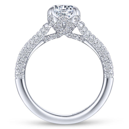 Gabriel & Co. 14k White Gold Contemporary Split Shank Engagement Ring