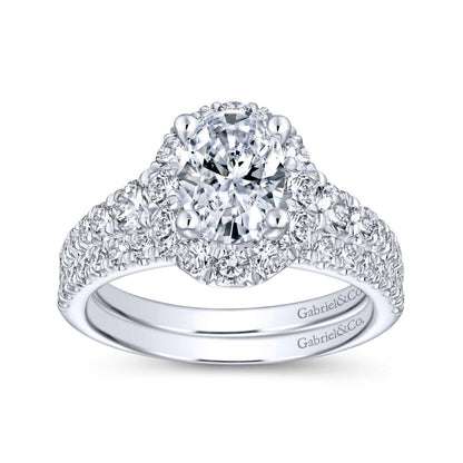 Gabriel & Co. 14k White Gold Contemporary Halo Engagement Ring