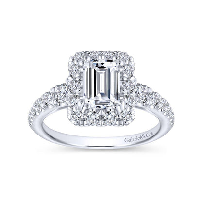 Gabriel & Co. 14k White Gold Contemporary Halo Engagement Ring