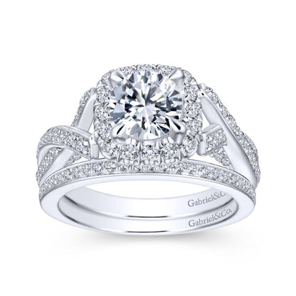 Gabriel & Co. 14k White Gold Infinity Halo Engagement Ring