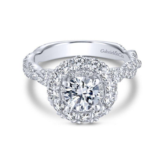 Gabriel & Co. 14k White Gold Embrace Double Halo Engagement Ring