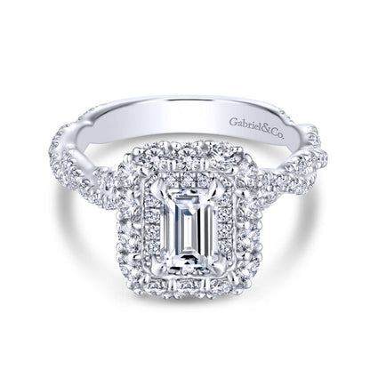 Gabriel & Co. 14k White Gold Embrace Double Halo Engagement Ring