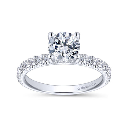 Gabriel & Co. 14k White Gold Contemporary Straight Engagement Ring