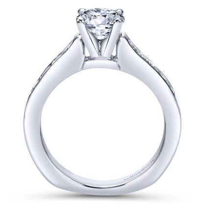 Gabriel & Co. 14k White Gold Contemporary Straight Engagement Ring