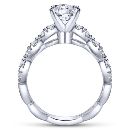 Gabriel & Co. 14k White Gold Contemporary Straight Engagement Ring