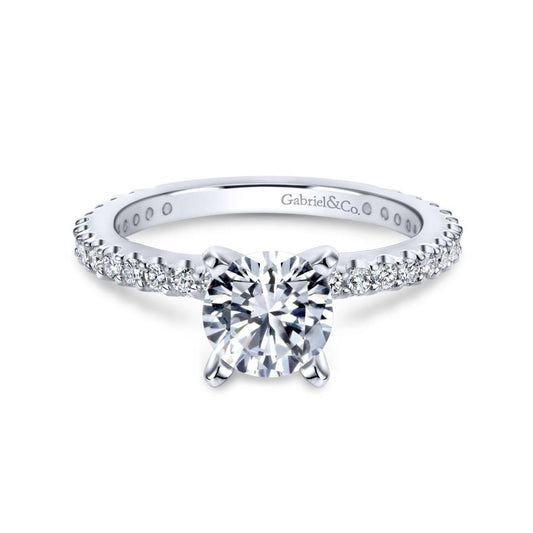 Gabriel & Co. 14k White Gold Contemporary Straight Engagement Ring