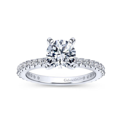 Gabriel & Co. 14k White Gold Contemporary Straight Engagement Ring