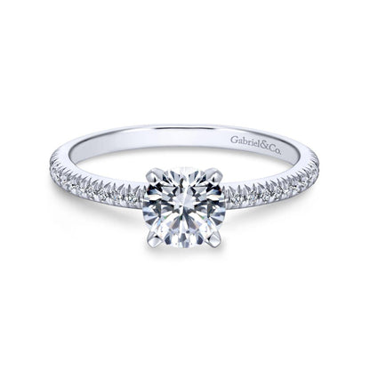 Gabriel & Co. 14k White Gold Contemporary Straight Engagement Ring