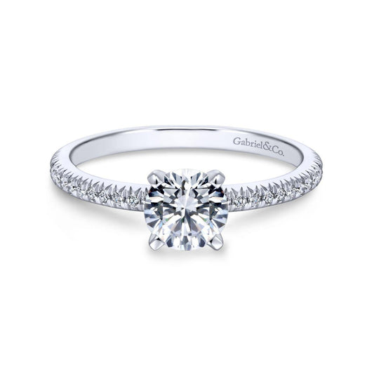 Gabriel & Co. 14k White Gold Contemporary Straight Engagement Ring