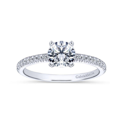 Gabriel & Co. 14k White Gold Contemporary Straight Engagement Ring