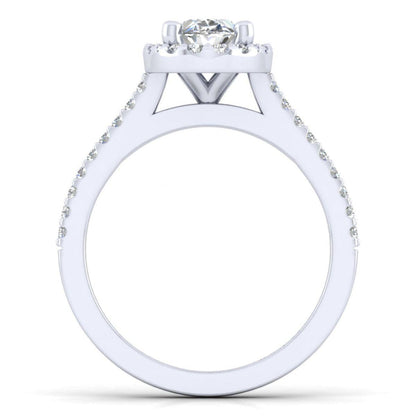 Gabriel & Co. 14k White Gold Contemporary Halo Engagement Ring