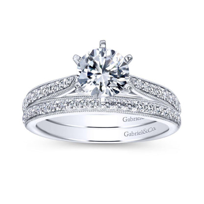 Gabriel & Co. 14k White Gold Contemporary Straight Engagement Ring