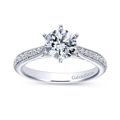 Gabriel & Co. 14k White Gold Contemporary Straight Engagement Ring