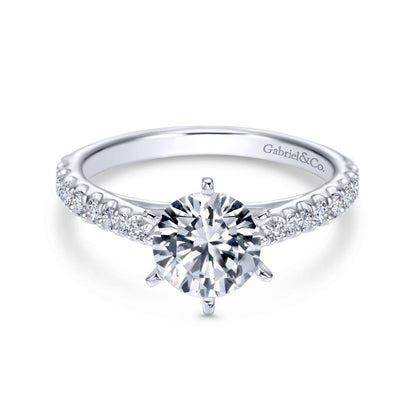 Gabriel & Co. 14k White Gold Contemporary Straight Engagement Ring