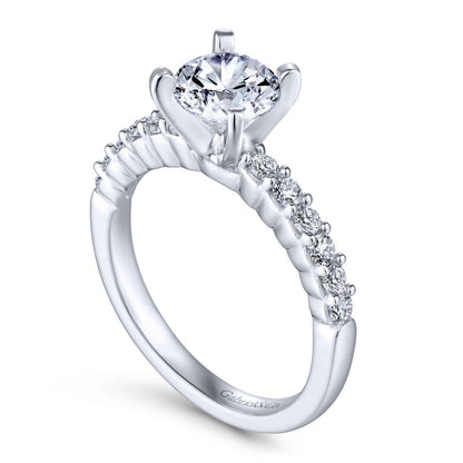 Gabriel & Co. 14k White Gold Contemporary Straight Engagement Ring