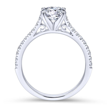 Gabriel & Co. 14k White Gold Contemporary Straight Engagement Ring