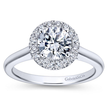 Gabriel & Co. 14k White Gold Contemporary Halo Engagement Ring