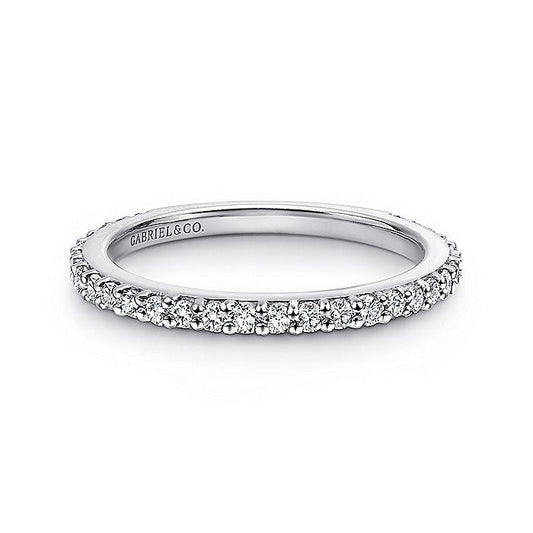 Gabriel & Co. LR4576W45JJ 14K White Gold Stackable Diamond Band