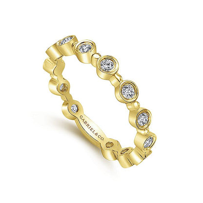 Gabriel & Co. LR4584Y45JJ 14K Yellow Gold Diamond Bezel Ring