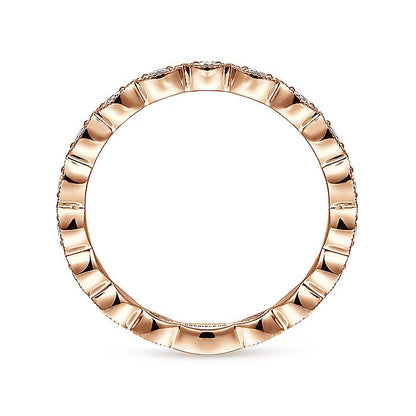 Gabriel & Co. LR4794K45JJ 14K Rose Gold Marquise Station Diamond Stackable Ring