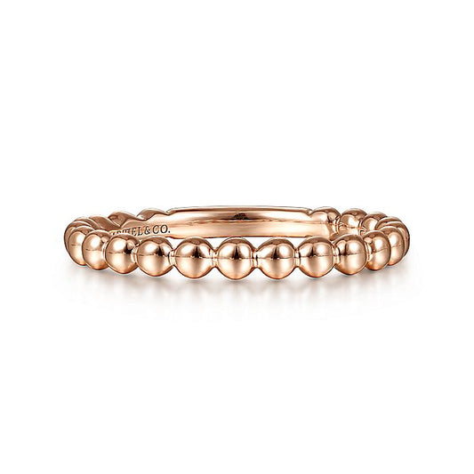 Gabriel & Co. LR4871K4JJJ 14K Rose Gold Bujukan Beaded Band