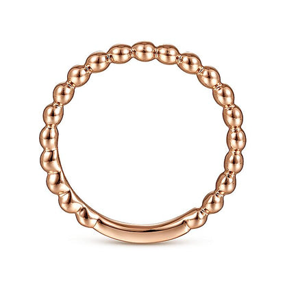 Gabriel & Co. LR4871K4JJJ 14K Rose Gold Bujukan Beaded Band