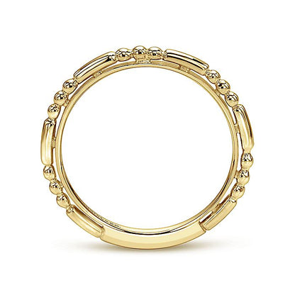 Gabriel & Co. LR4909Y4JJJ 14k Yellow Gold Ball and Bar Station Band