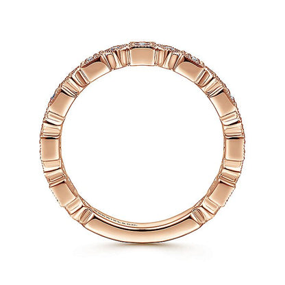 Gabriel & Co. LR4912K45JJ 14K Rose Gold Geometric Diamond Stackable Ring