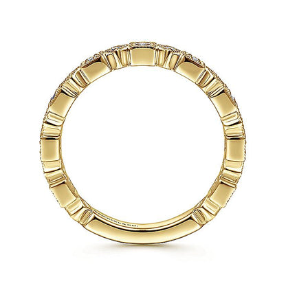 Gabriel & Co. LR4912Y45JJ 14K Yellow Gold Geometric Diamond Stackable Ring