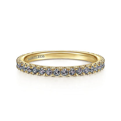 Gabriel & Co. LR50889Y4J25 14K Yellow Gold Manmade Alexandrite Stackable Ring