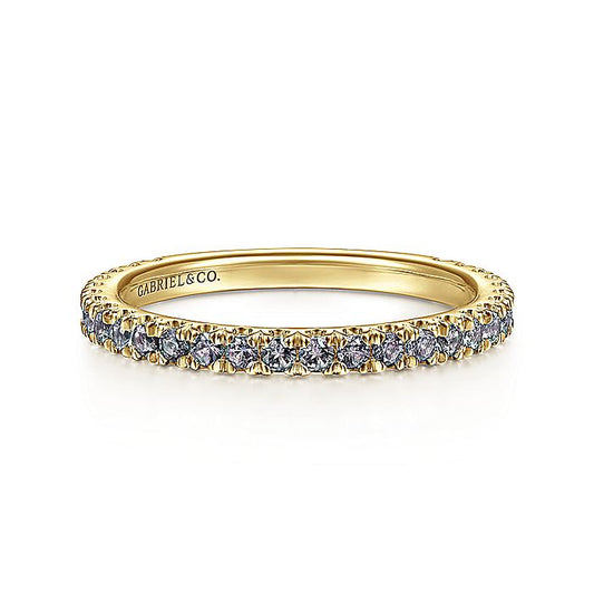 Gabriel & Co. LR50889Y4J25 14K Yellow Gold Manmade Alexandrite Stackable Ring