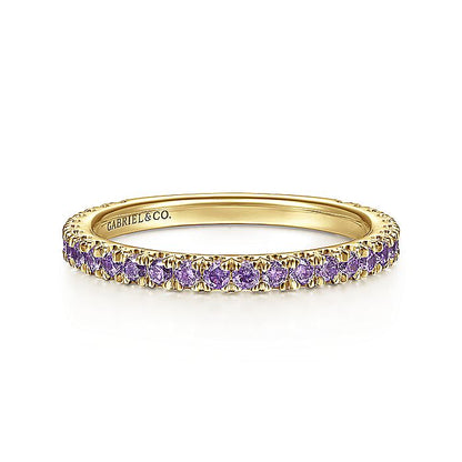 Gabriel & Co. LR50889Y4JAM 14K Yellow Gold Amethyst Stackable Ring