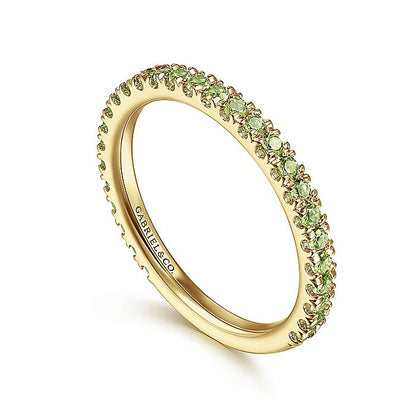 Gabriel & Co. LR50889Y4JPE 14K Yellow Gold Peridot Stackable Ring