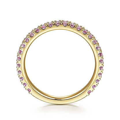 Gabriel & Co. LR50889Y4JPS 14k Yellow Gold Pink Sapphire Stackable Ring