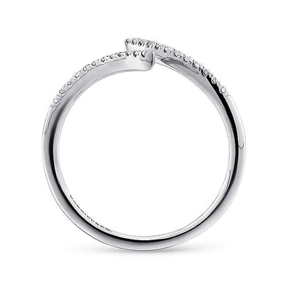 Gabriel & Co. LR51052W45JJ 14K White Gold Bypass Open Diamond Ring